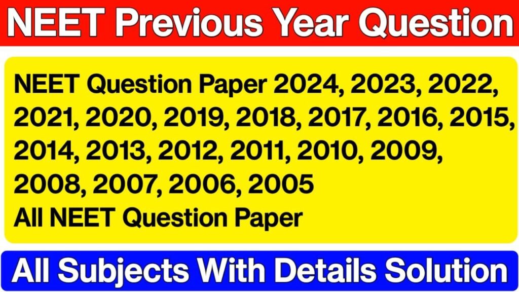 Last 20 Years NEET Question Papers With Solutions