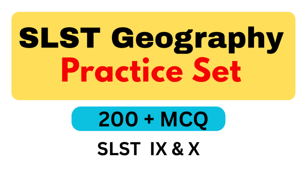 SLST Geography Geo-Tectonics MCQ 
